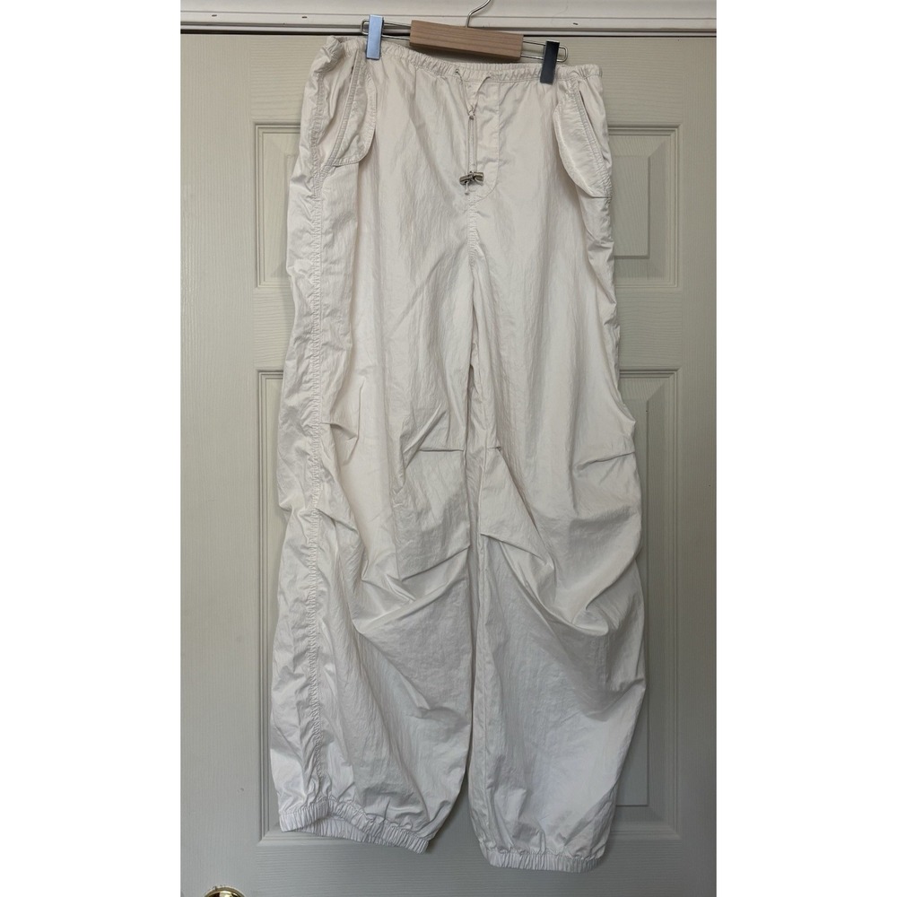 Women's Off White Parachute Pants Size M
